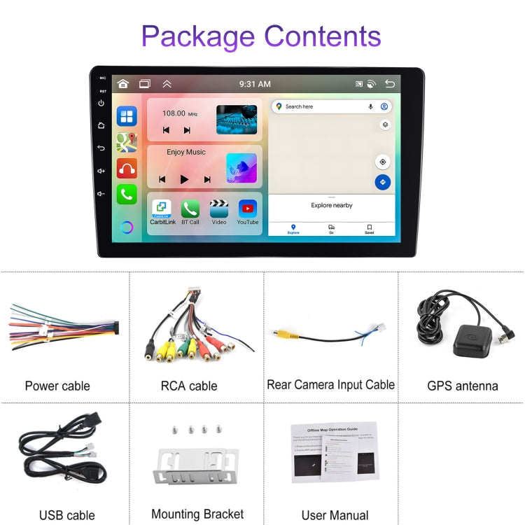 10.1 inch 6+128G Android Universal HD Large Screen Car Bluetooth Player Android GPS Navigation Integrated Machine(Standard) - Car MP3 & MP4 & MP5 by PMC TechLife | Online Shopping South Africa | PMC TechLife | Buy Now Pay Later Mobicred