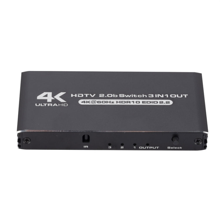 60Hz HDMI2.0 4K With Remote Control Switcher HDCP2.2 Version 3 Into 1 Out Video Converter - Switch by PMC Jewellery | Online Shopping South Africa | PMC Jewellery | Buy Now Pay Later Mobicred