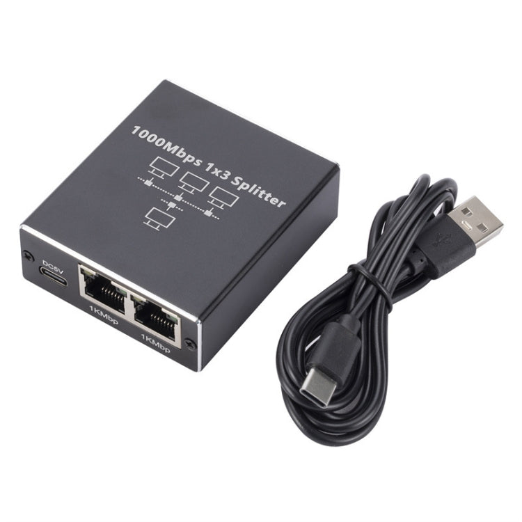 1 To 3 Gigabit Network Splitter Network Sharer RJ45 Network Cable Splitter - Network Hubs by PMC Jewellery | Online Shopping South Africa | PMC Jewellery | Buy Now Pay Later Mobicred