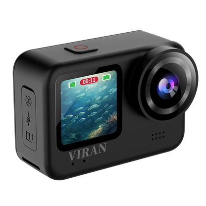 VIRAN V9 4K Dual Color Screen Diving Anti-Shake Action Camera Outdoor Cycling Travel Recorder(Round) - Other Camera by VIRAN | Online Shopping South Africa | PMC Jewellery