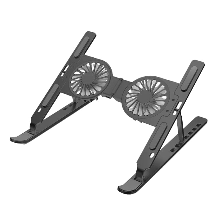 C9 Pro RGB Ambient Light Foldable Fan Cooling Laptop Aluminum Alloy Heightening Stand, Color: Gray - Laptop Stand by PMC Jewellery | Online Shopping South Africa | PMC Jewellery | Buy Now Pay Later Mobicred