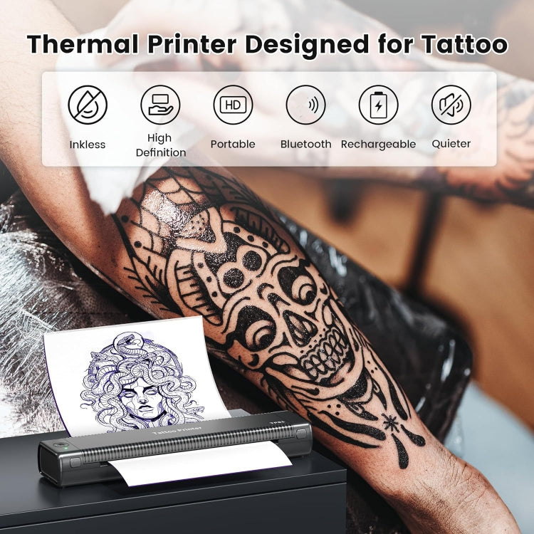 Phomemo TP81 A4 Wireless Thermal Printer Tattoo Template Printer(Black) - Printer by Phomemo | Online Shopping South Africa | PMC Jewellery | Buy Now Pay Later Mobicred