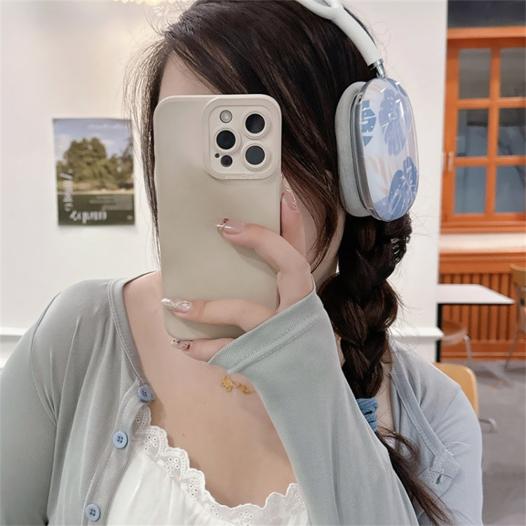 For AirPods Max 1Pair Tropical Leaf Pattern Headphone Silicone Case(Blue) - For AirPods Max by PMC Jewellery | Online Shopping South Africa | PMC Jewellery | Buy Now Pay Later Mobicred
