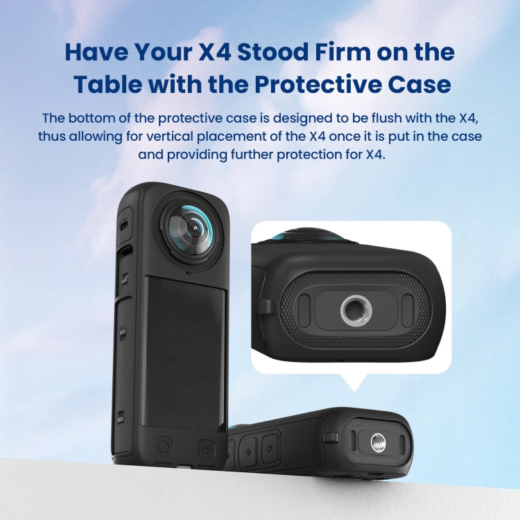 For Insta360 X4 AMagisn Silicone Protective Cover Lens Cover Black - Case & Bags by aMagisn | Online Shopping South Africa | PMC Jewellery | Buy Now Pay Later Mobicred