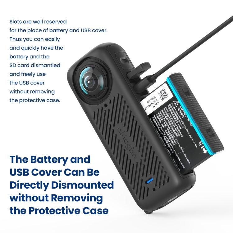 For Insta360 X4 AMagisn Silicone Protective Cover Lens Cover Black - Case & Bags by aMagisn | Online Shopping South Africa | PMC TechLife | Buy Now Pay Later Mobicred