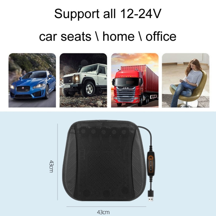 Car USB Summer Cool Ventilated Breathable Seat Cushion(Black 8 Sets Fan) - Seat Accessories by PMC TechLife | Online Shopping South Africa | PMC TechLife | Buy Now Pay Later Mobicred