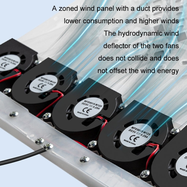 Car USB Summer Cool Ventilated Breathable Seat Cushion(Black 8 Sets Fan) - Seat Accessories by PMC TechLife | Online Shopping South Africa | PMC TechLife | Buy Now Pay Later Mobicred