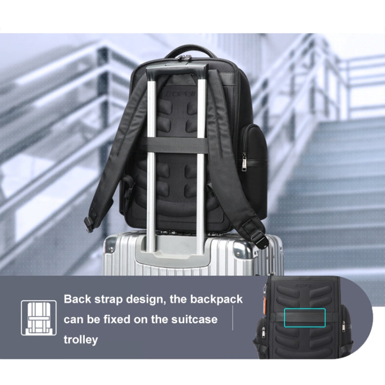 Bopai 61-121601 Large Capacity Waterproof Business Laptop Backpack With USB+Type-C Port(Black) - Backpack by Bopai | Online Shopping South Africa | PMC Jewellery | Buy Now Pay Later Mobicred