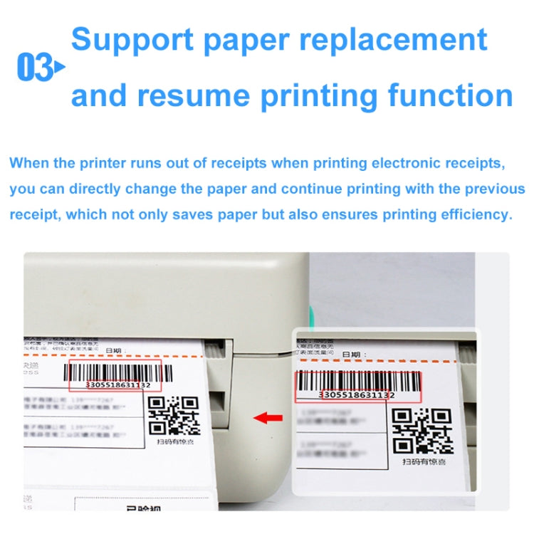 Xprinter XP-450B USB Port Supermarket Cashier Barcode Thermal Printer(US Plug) - Printer by Xprinter | Online Shopping South Africa | PMC Jewellery | Buy Now Pay Later Mobicred