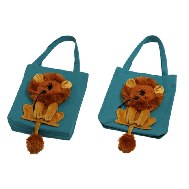 Canvas Expandable Little Lion Shape Cat Bag Small Dog Handbag, Size: Small (Lake Blue) - Pet Bags by PMC TechLife | Online Shopping South Africa | PMC TechLife | Buy Now Pay Later Mobicred