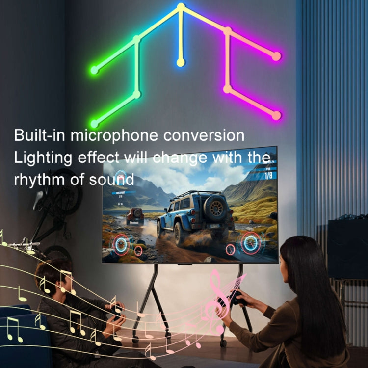 JSK-P22 5V Bluetooth RGB Stitching Light E-Sports Atmosphere Decorative Lamp, Style: 9 Sections+USB To DC Line+US Plug(White) - Novelty Lighting by PMC TechLife | Online Shopping South Africa | PMC TechLife | Buy Now Pay Later Mobicred