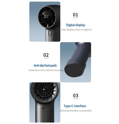 Outdoor Handheld Turbine Digital Display 100-Speed High-Speed Mini Fan, Color: Black - Electric Fans by PMC Jewellery | Online Shopping South Africa | PMC Jewellery | Buy Now Pay Later Mobicred