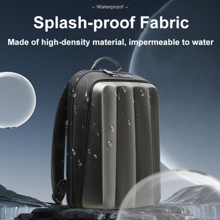 Bopai 61-122579 Large Capacity Hard Shell Password Lock Waterproof Business Laptop Backpack(Grey) - free shipping - PMC Jewellery - Order now!