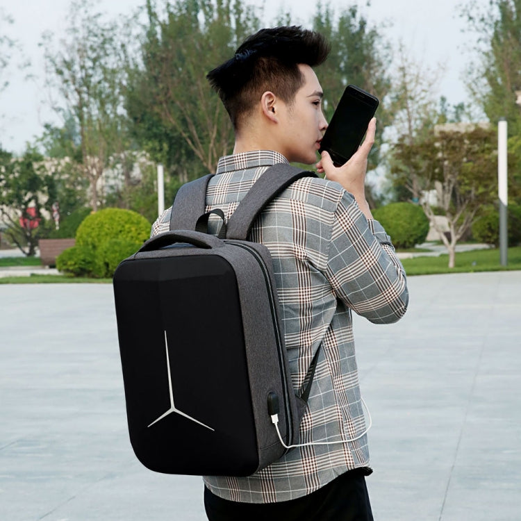 15 inch Large-Capacity Waterproof Business Commuter Laptop Backpack with USB Port(Simplified Blue) - Backpack by PMC Jewellery | Online Shopping South Africa | PMC Jewellery | Buy Now Pay Later Mobicred