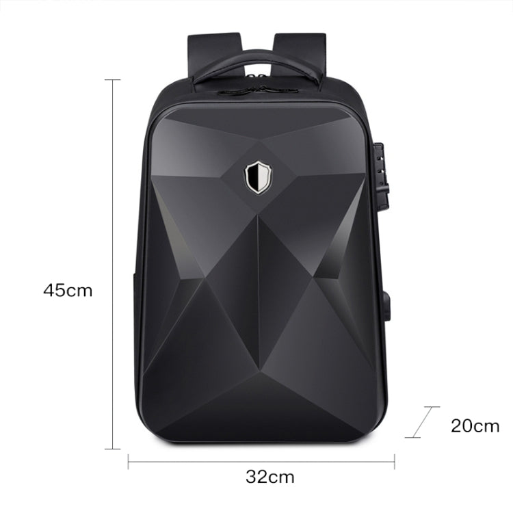 17 inch Password Lock Large Capacity Waterproof Laptop Backpack with USB Port(Black) - Backpack by PMC Jewellery | Online Shopping South Africa | PMC Jewellery | Buy Now Pay Later Mobicred