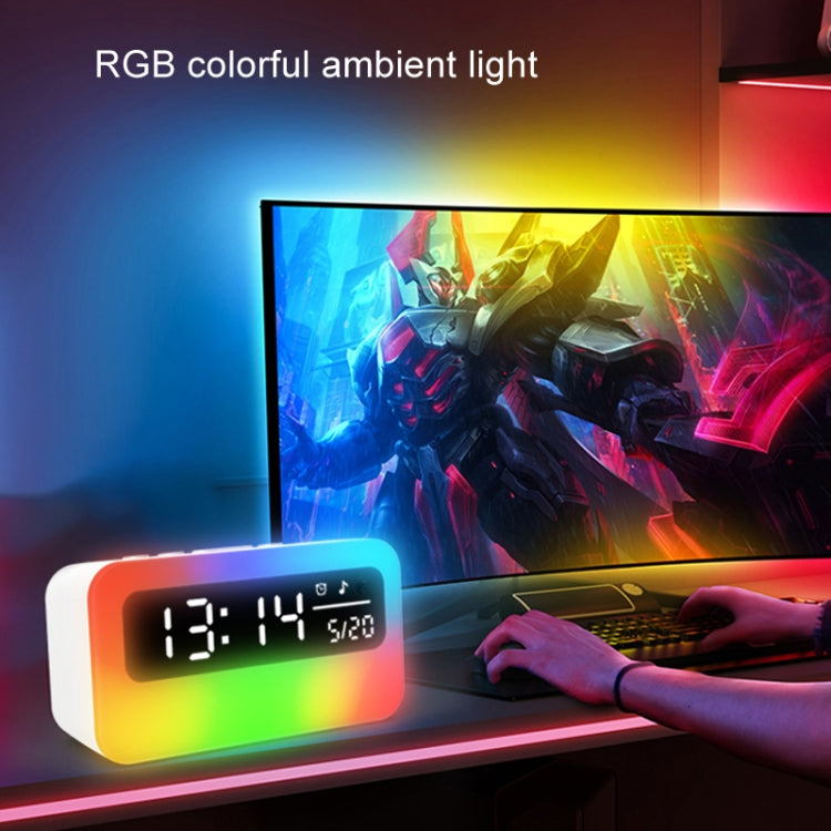 JSK-L30 Bluetooth Speaker Atmosphere Alarm Clock Regularly Wake Up APP Smart Home Charging Night Light(White) - Alarm Clocks by PMc TechLife | Online Shopping South Africa | PMc TechLife | Buy Now Pay Later Mobicred