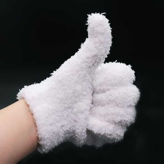 Thickened Hanging Porcelain Pulp Tray Walnut Coral Velvet Gloves, Color: White Regular - Others by PMC Jewellery | Online Shopping South Africa | PMC Jewellery | Buy Now Pay Later Mobicred