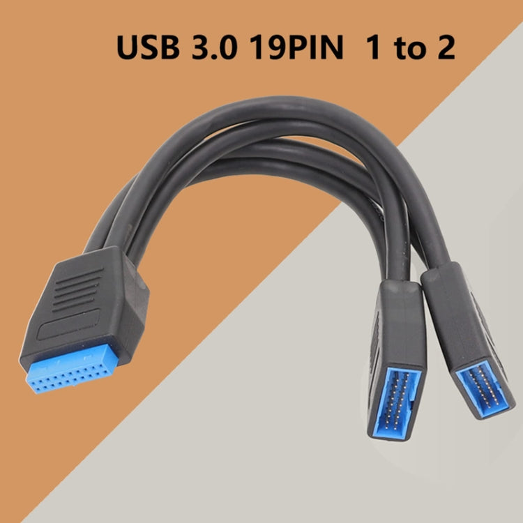 21cm Computer Motherboard 19 Pin USB3.0 One To Two Extension Cable - USB 3.0 by PMC Jewellery | Online Shopping South Africa | PMC Jewellery | Buy Now Pay Later Mobicred