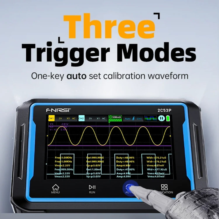 FNIRSI 2C53P Dual Channel Flat Panel Digital Oscilloscope Multimeter Signal Generator 3 In 1(Black) - Digital Multimeter by FNIRSI | Online Shopping South Africa | PMC Jewellery | Buy Now Pay Later Mobicred