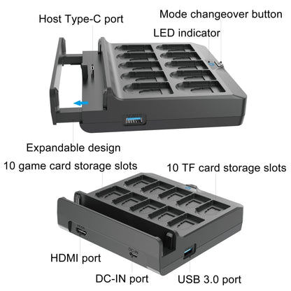 For Switch / Switch OLED Iplay NG-SW279 Cast Screen Charger Video Conversion Dock With Storage(Black) - Charger & Power by iplay | Online Shopping South Africa | PMC Jewellery | Buy Now Pay Later Mobicred