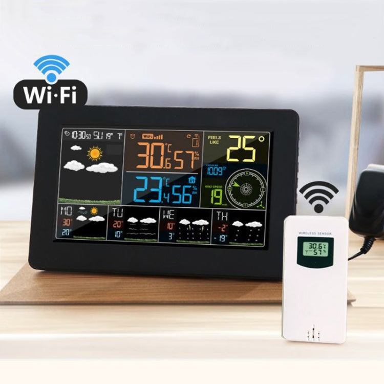 WiFi Color Screen Weather Station Temperature And Humidity Weather Forecast Clock, Model: US Plug - Indoor Thermometer by PMC Jewellery | Online Shopping South Africa | PMC Jewellery | Buy Now Pay Later Mobicred