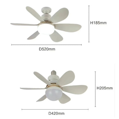 Home Small Fan Light E27 Snail Mouth Suspension Fan Lamp, Size: 520x185mm 40W Multi-color(Remote Control Without Base) - Electric Fans by PMC Jewellery | Online Shopping South Africa | PMC Jewellery | Buy Now Pay Later Mobicred