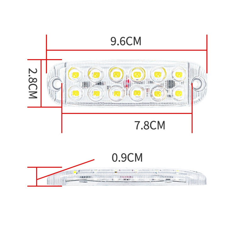 6pcs 12-Bead LED Flashing Warning Lights Motorcycle RV Signal Lights(Blue Light) - Clearance Lights by PMC TechLife | Online Shopping South Africa | PMC TechLife | Buy Now Pay Later Mobicred