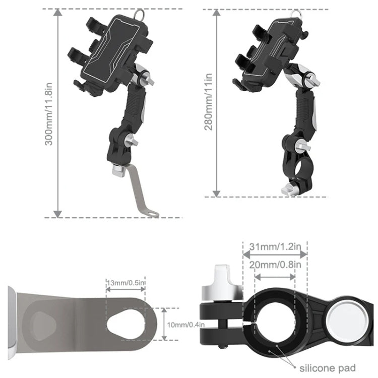 Motorcycle Bicycle Outdoor Cycling Navigation Phone Holder, Style: Handlebage Bracket - Holder by PMC TechLife | Online Shopping South Africa | PMC TechLife | Buy Now Pay Later Mobicred