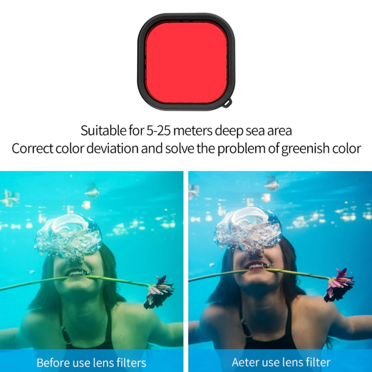 TELESIN GP-WTP-901 45m Diving Shell, For GoPro HERO12 Black / HERO11 Black / HERO10 Black / HERO9 Black Shell+Filter Set - Waterproof Cases by TELESIN | Online Shopping South Africa | PMC Jewellery | Buy Now Pay Later Mobicred