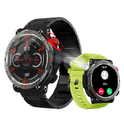 LOKMAT ZEUS 5 PRO 1.46 Inch 5ATM Waterproof Flashlight Bluetooth Call Smart Watch(Fluorescent Green) - Smart Watches by LOKMAT | Online Shopping South Africa | PMC Jewellery | Buy Now Pay Later Mobicred