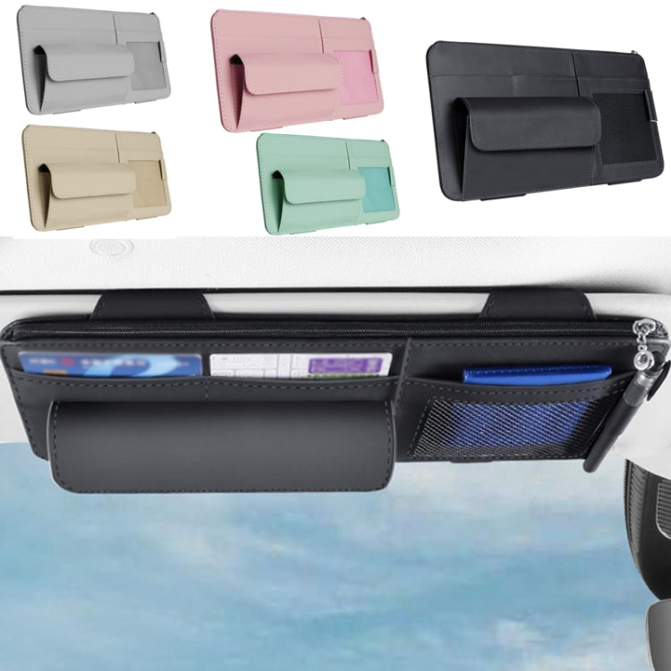 Multi-functional Car Sunshade Sunglasses ID Ticket Storage Bag Car Sun Visor Eyeglasses Case(Grey) - Stowing Tidying by PMC TechLife | Online Shopping South Africa | PMC TechLife | Buy Now Pay Later Mobicred