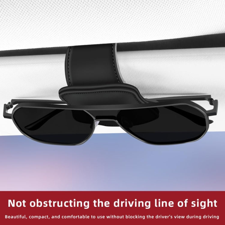 Car Eyeglasses Clip Car Leather Magnetic Closure Sunglasses Storage Bag(Grey) - Sunglasses & Glasses Clips by PMC TechLife | Online Shopping South Africa | PMC TechLife | Buy Now Pay Later Mobicred