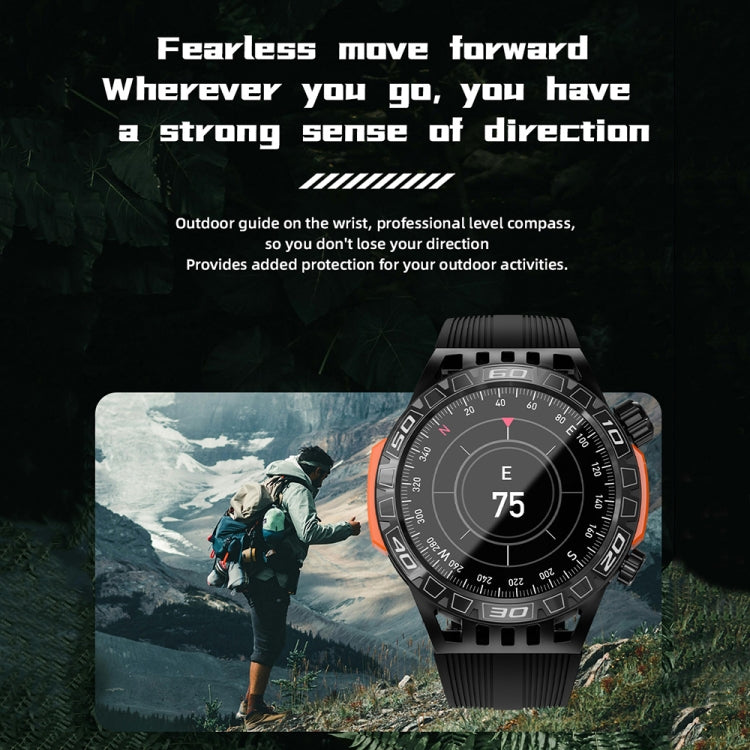 LOKMAT ZEUS6 PRO 1.46-Inch IP68 Waterproof SOS Flashlight Bluetooth Smart Watch(Black) - Smart Watches by LOKMAT | Online Shopping South Africa | PMC Jewellery | Buy Now Pay Later Mobicred