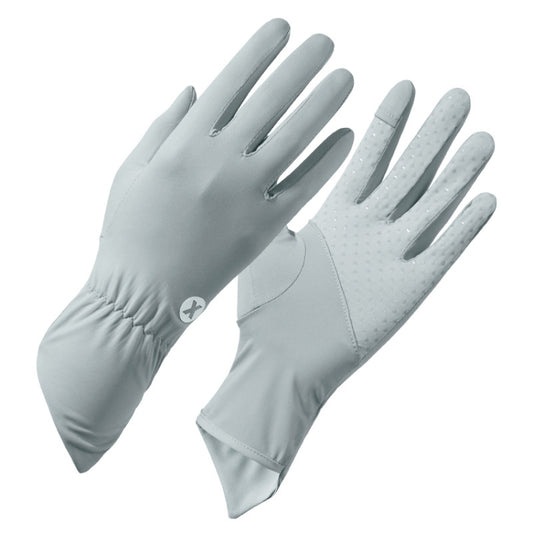 1pair Summer Thin Ice Silk Anti-Slip Sunscreen Sport Riding Finger Gloves, Size: One Size(Gray) - Safety Gloves by PMC Jewellery | Online Shopping South Africa | PMC Jewellery | Buy Now Pay Later Mobicred