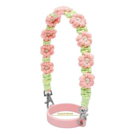 For 16-40oz Stanley Mug Lanyard Silicone Loop Boho Daisy Cute Flower Hand-Woven Mug Cover(Green) - Kettles by PMC Jewellery | Online Shopping South Africa | PMC Jewellery | Buy Now Pay Later Mobicred