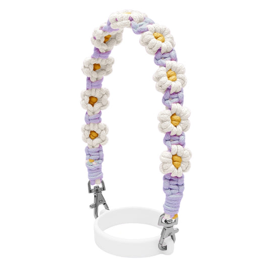 For 16-40oz Stanley Mug Lanyard Silicone Loop Boho Daisy Cute Flower Hand-Woven Mug Cover(Purple) - Kettles by PMC Jewellery | Online Shopping South Africa | PMC Jewellery | Buy Now Pay Later Mobicred