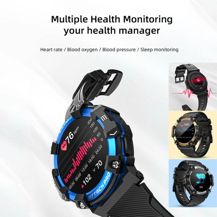 LOKMAT ATTACK 2 PRO 1.39-Inch 5ATM Waterproof Health Monitoring Bluetooth Smart Watch(Gray) - Smart Watches by LOKMAT | Online Shopping South Africa | PMC Jewellery | Buy Now Pay Later Mobicred