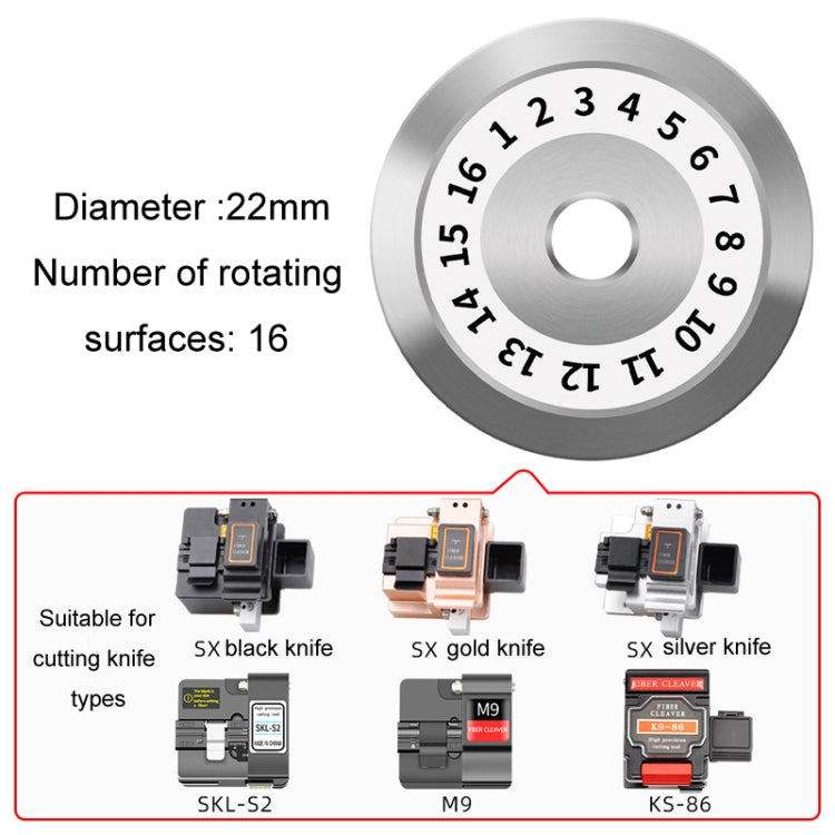 22mm 16 Rotating Surface Fiber Optic Cutting Knife Replacement Tungsten Steel Blade - Lan Cable and Tools by PMc TechLife | Online Shopping South Africa | PMc TechLife | Buy Now Pay Later Mobicred