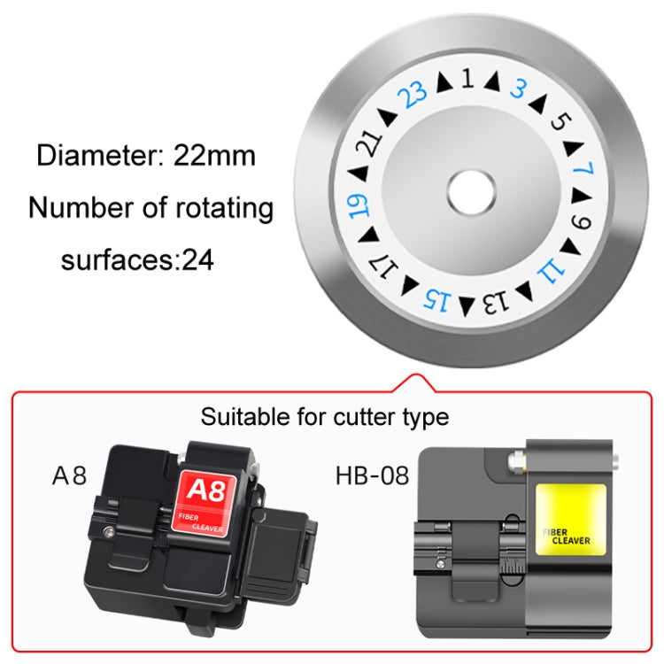 22mm 24 Rotating Surface Fiber Optic Cutting Knife Replacement Tungsten Steel Blade - Lan Cable and Tools by PMC TechLife | Online Shopping South Africa | PMC TechLife | Buy Now Pay Later Mobicred