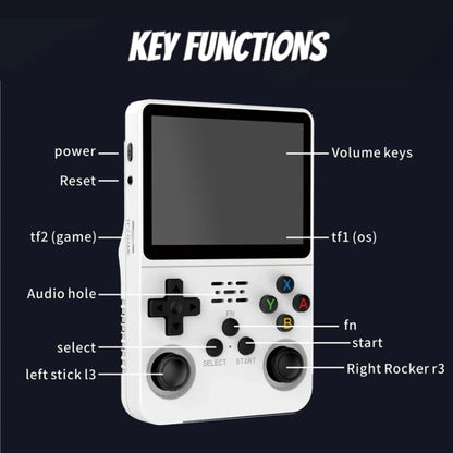 R36S Retro Handheld Game Console Linux System 3.5-Inch IPS Screen Portable Video Player 64G White - Pocket Console by PMC Jewellery | Online Shopping South Africa | PMC Jewellery | Buy Now Pay Later Mobicred