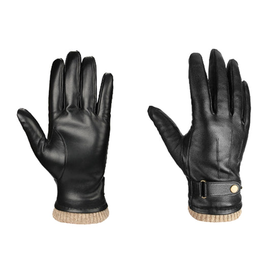 Autumn And Winter Padded Leather Gloves Business Simple Outdoor Sports Warm Gloves, Size: S(Black) - Full Finger Gloves by PMC Jewellery | Online Shopping South Africa | PMC Jewellery | Buy Now Pay Later Mobicred