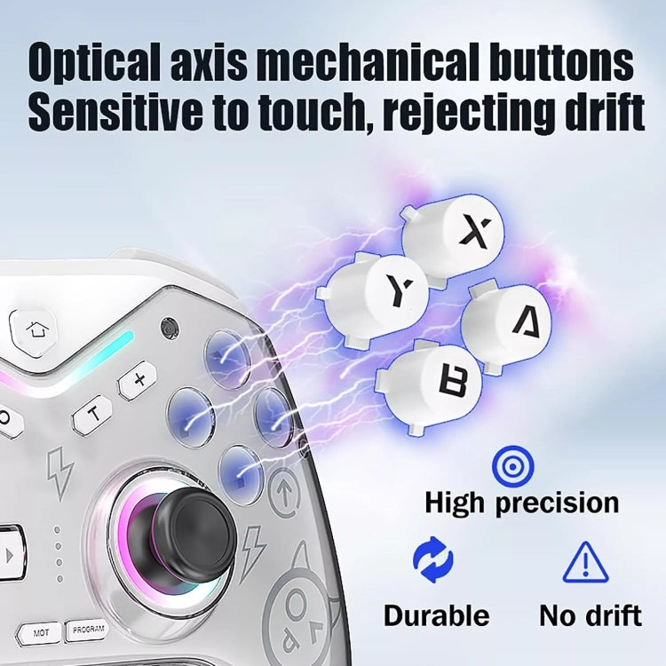 CM-619  Bluetooth Game Controller Programmable with RGB Lights for Switch / Steam Deck / PC / IOS / Android(White) - Gamepads by PMC Jewellery | Online Shopping South Africa | PMC Jewellery | Buy Now Pay Later Mobicred