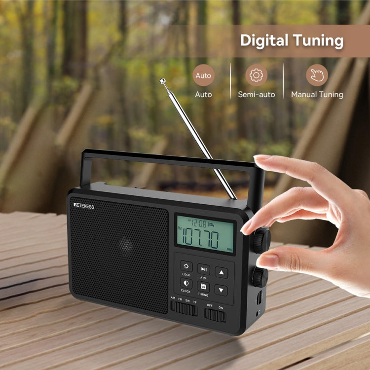 Retekess TR638 LCD Digital Display Full-Band Bluetooth FM Radio Support External Antenna(EU Plug) - Radio Player by Retekess | Online Shopping South Africa | PMC Jewellery | Buy Now Pay Later Mobicred