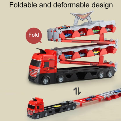 Children Transformable Ejector Truck Toys Foldable Storage Model Alloy Vehicle, Model: With 8 Cars - Model Toys by PMC Jewellery | Online Shopping South Africa | PMC Jewellery | Buy Now Pay Later Mobicred