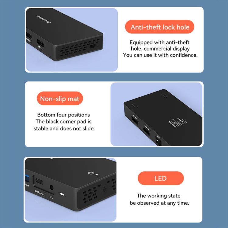 Blueendless 12-In-1 HD Multifunctional Docking Station 10Gbps Splitter With Switch(Dual 8K HDMI+DP) - free shipping - PMC Jewellery - Order now!
