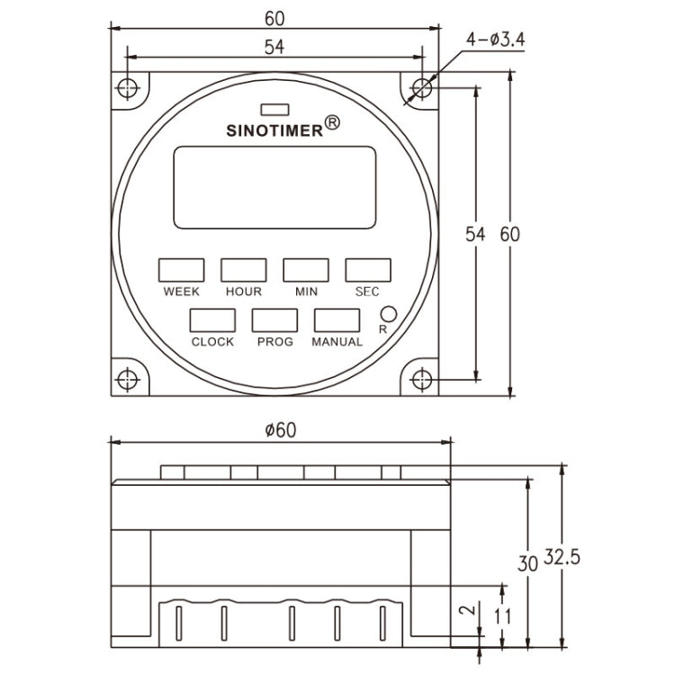 SINOTIMER TM618SH  1 Second Interval Digital LCD Timer Switch Programmable Time Relay 12V - Switch by SINOTIMER | Online Shopping South Africa | PMC Jewellery | Buy Now Pay Later Mobicred