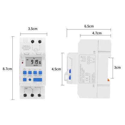 T SINOTIMER TM919A-5V 16A Din Rail Mount Digital Timer Switch Microcomputer Weekly Programmable Time Relay Control - Switch by SINOTIMER | Online Shopping South Africa | PMC Jewellery | Buy Now Pay Later Mobicred