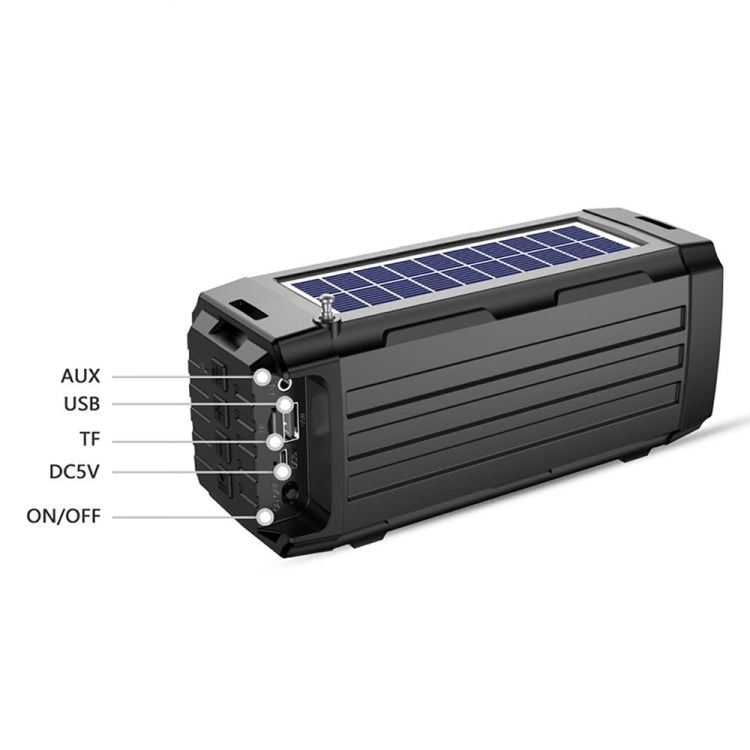 BDL-187 LED Light Solar Wireless Bluetooth Speaker Portable Outdoor Camping FM Radio(Black) - Radio Player by PMC TechLife | Online Shopping South Africa | PMC TechLife | Buy Now Pay Later Mobicred