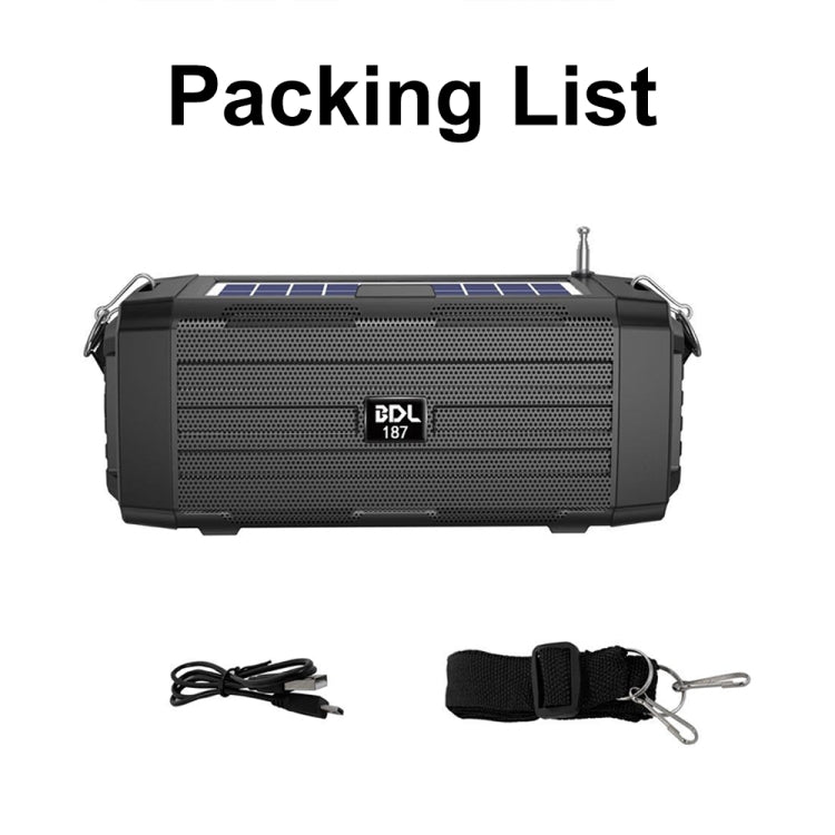 BDL-187 LED Light Solar Wireless Bluetooth Speaker Portable Outdoor Camping FM Radio(Blue) - Radio Player by PMC TechLife | Online Shopping South Africa | PMC TechLife | Buy Now Pay Later Mobicred