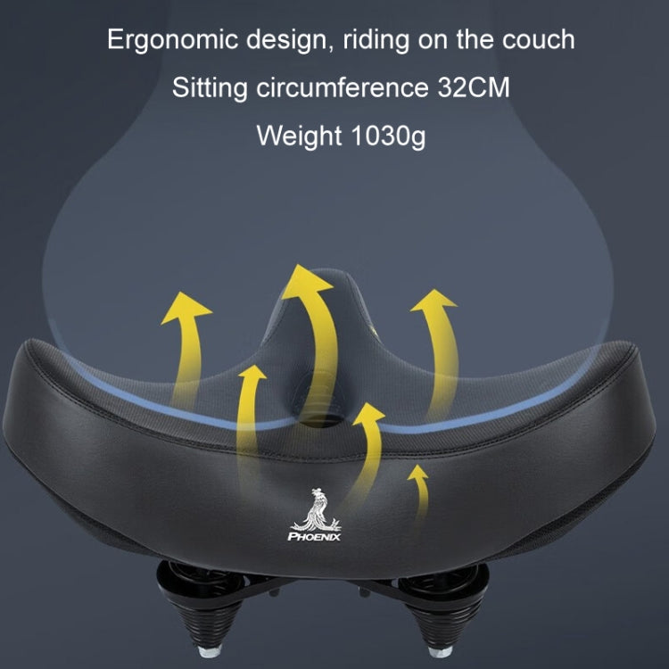 Phoenix 3D Bicycle Enlarged Thickened Soft Seat Cushion Conical Double Spring - Bicycle Saddle by Phoenix | Online Shopping South Africa | PMC Jewellery | Buy Now Pay Later Mobicred